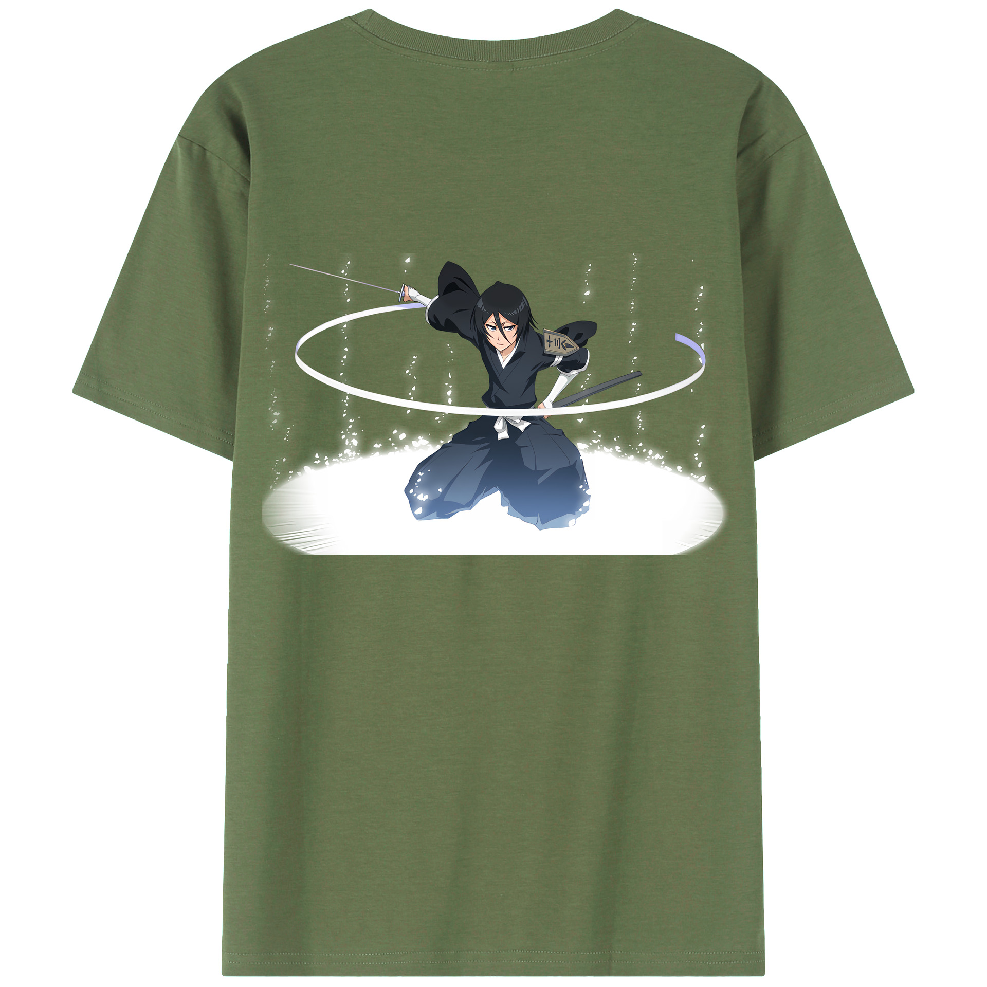 （画像用） ブリーチ 朽木ルキア BLEACH Kuchiki Rukia 綿100％ メンズ半袖Tシャツ（バックプリント） 通気性